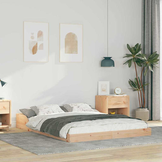 Bettgestell Braun 140 x 190 cm Massivholz Kiefer