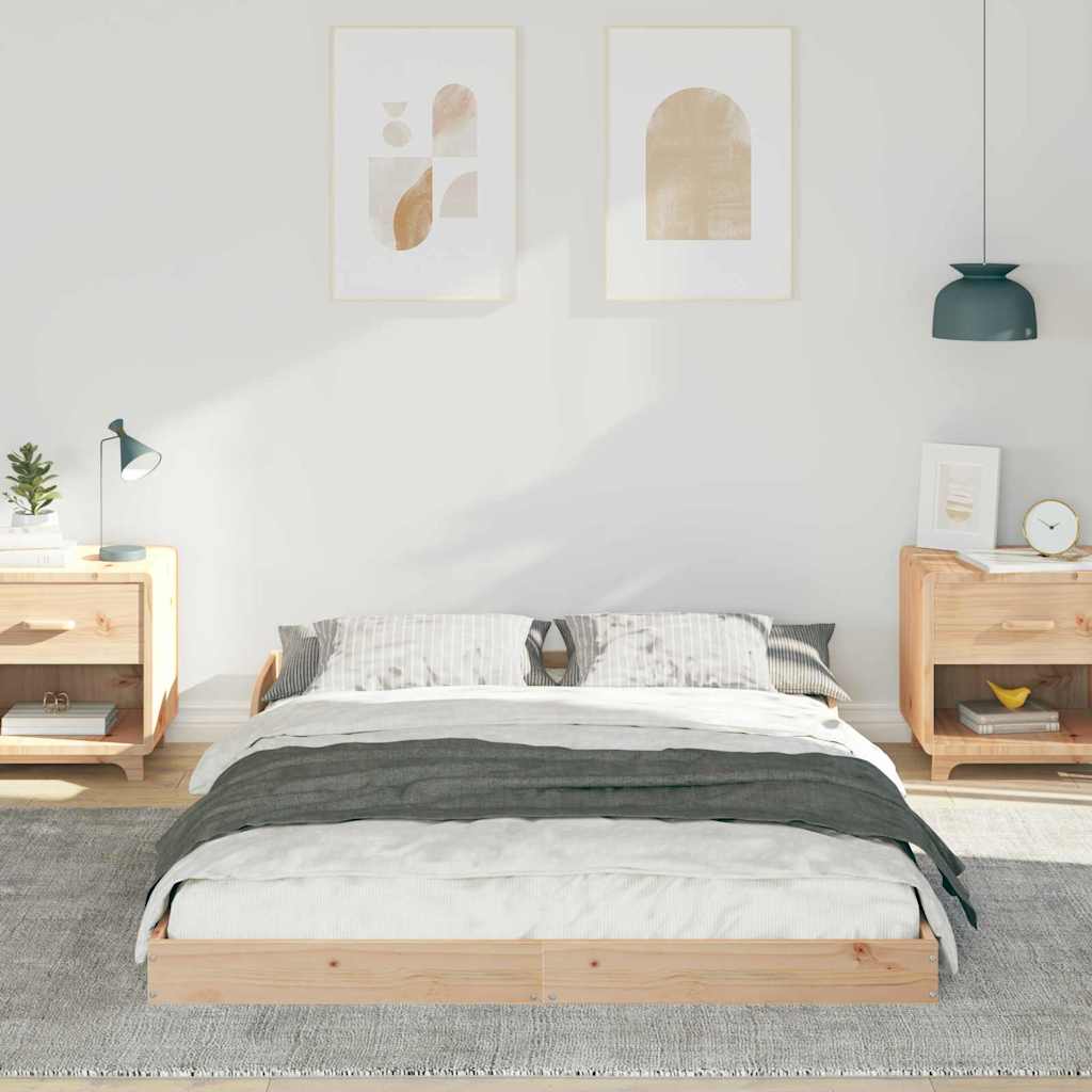 Bettgestell Braun 140 x 190 cm Massivholz Kiefer