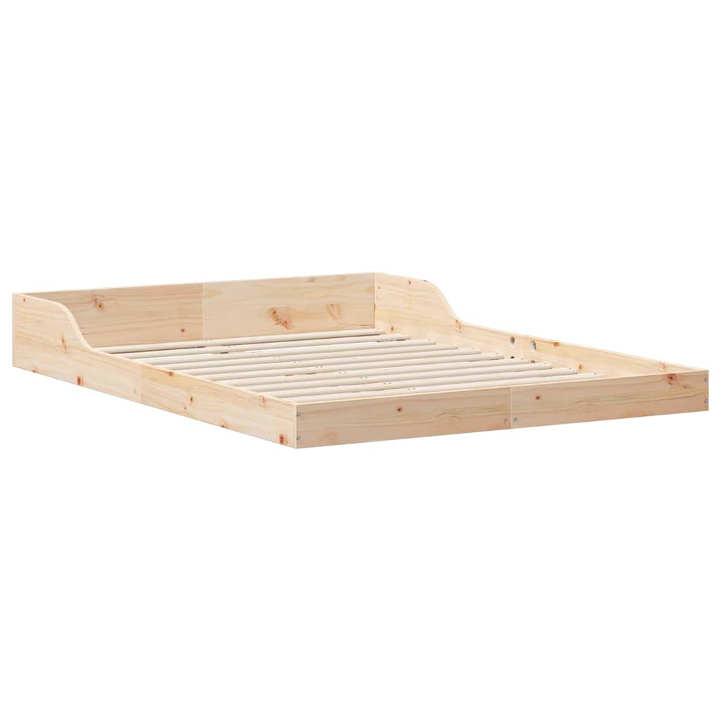 Bettgestell Braun 135 x 190 cm Massivholz Kiefer