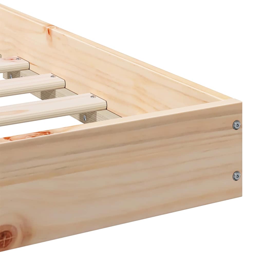 Bettgestell Braun 140 x 210 cm Massivholz Kiefer