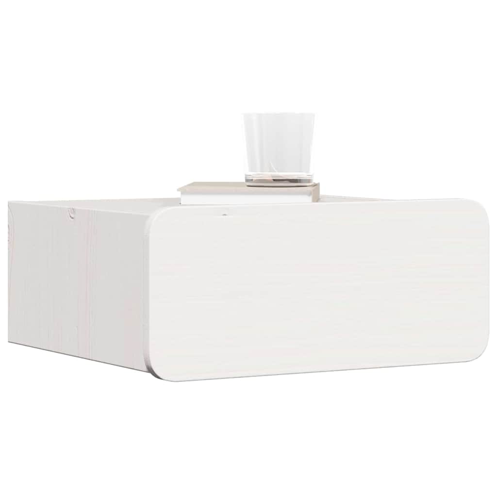 Nachttisch 2 pcs Weiß 39 x 34 x 16,5 cm Massivholz Kiefer