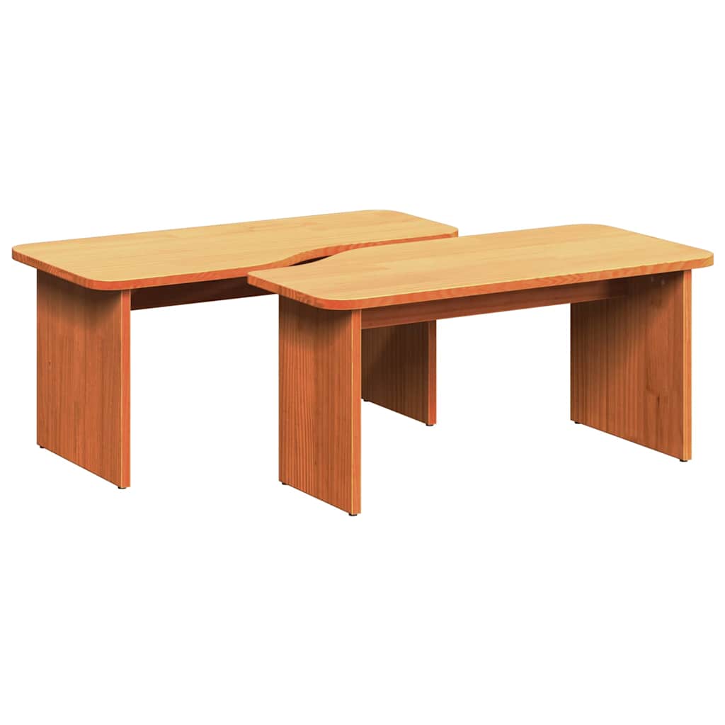 Couchtisch Wachsbraun 100 x 69 x 35.5 cm Massivholz Kiefer