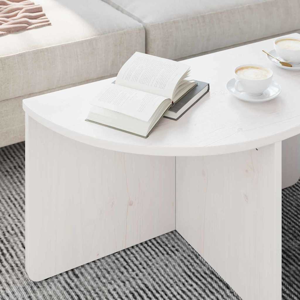 Couchtisch 2 pcs Weiß 79 x 39,5 x 40 cm Massivholz Kiefer