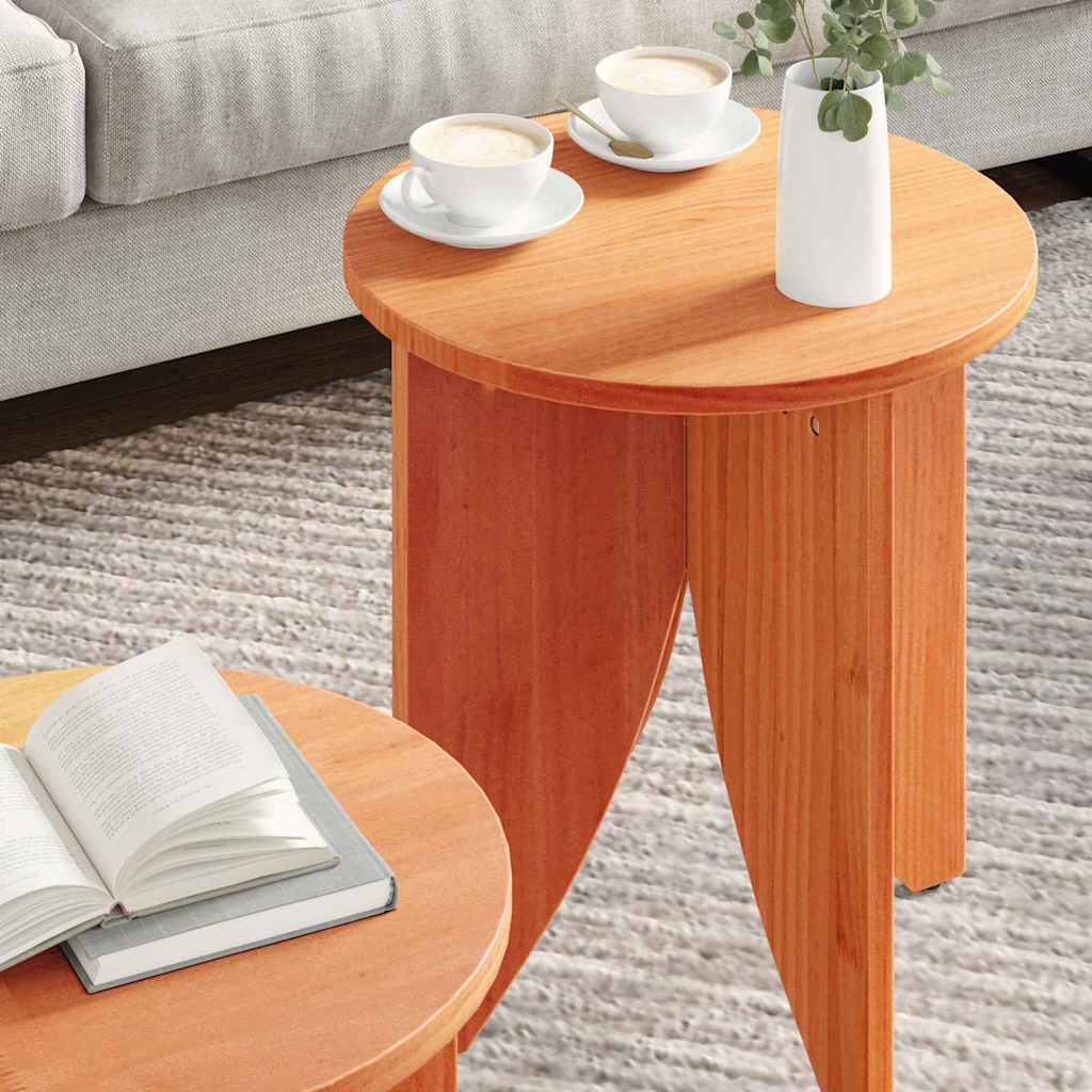 Couchtisch 2 pcs Wachsbraun 41,5 x 41,5 x 44 cm