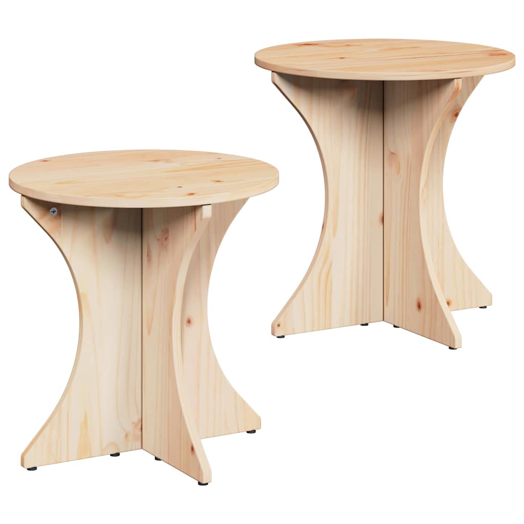 Couchtisch 2 pcs Natur 46 x 46 x 47 cm Massivholz Kiefer
