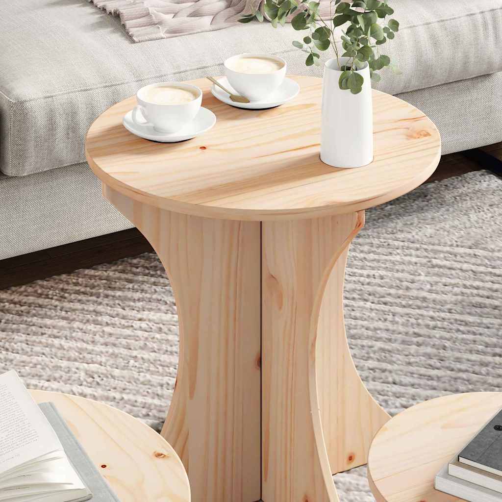 Couchtisch 3 pcs Natur 46 x 46 x 47 cm Massivholz Kiefer