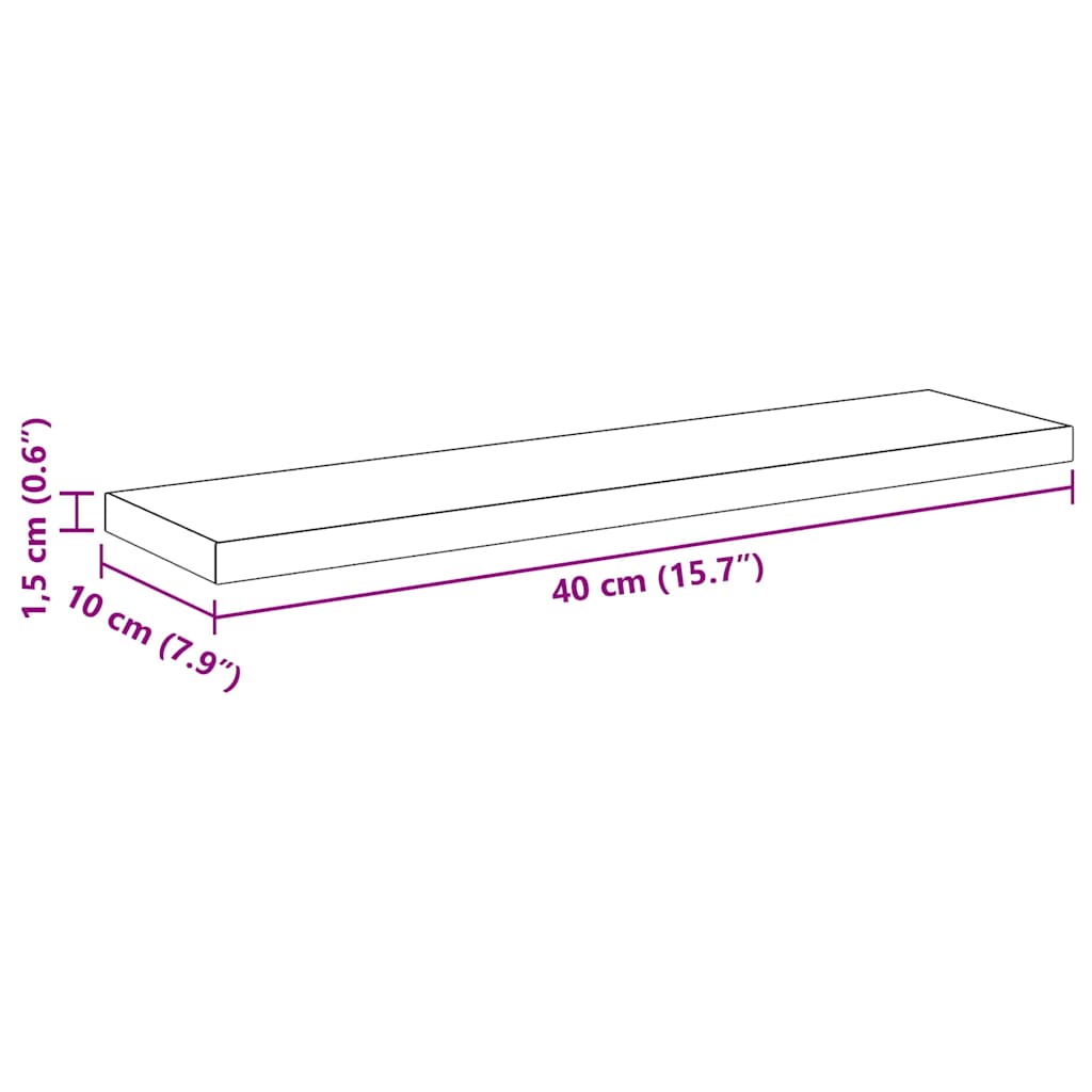 Regalbrett 3 Ebenen 4 stk. 40 x 10 x 1,5 cm Holzwerkstoff