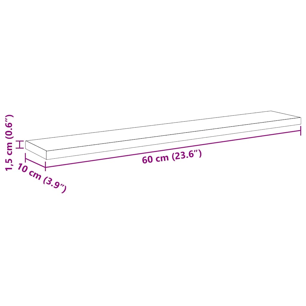 Regalbrett 3 Ebenen 4 stk. 60 x 10 x 1,5 cm Holzwerkstoff