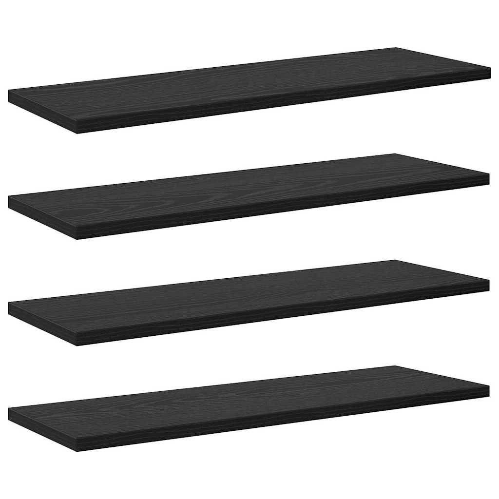Regalbrett 4 pcs Schwarz 60 x 20 x 1.5 cm Holzwerkstoff