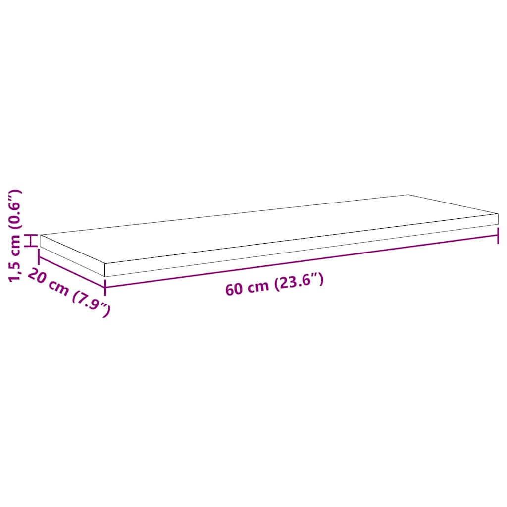 Regalbrett 4 pcs Schwarz 60 x 20 x 1.5 cm Holzwerkstoff