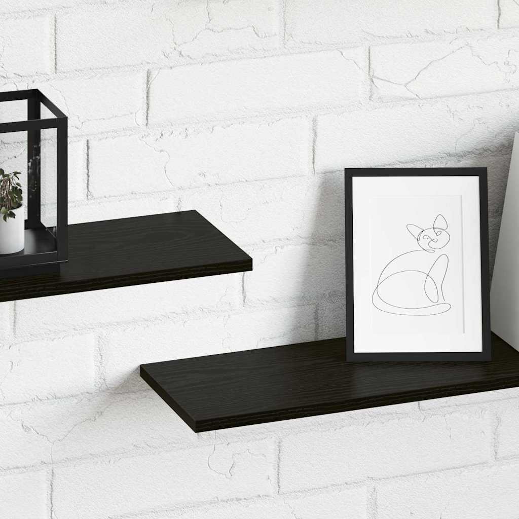 Regalbrett 4 pcs Schwarz 100 x 20 x 1.5 cm Holzwerkstoff