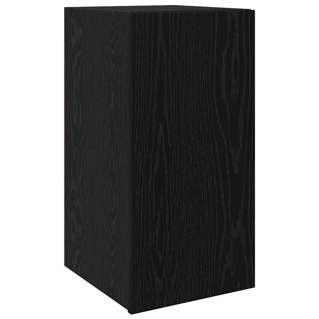 Wand TV Schrank Schwarz Eichen-Optik 30,5 x 30 x 60 cm