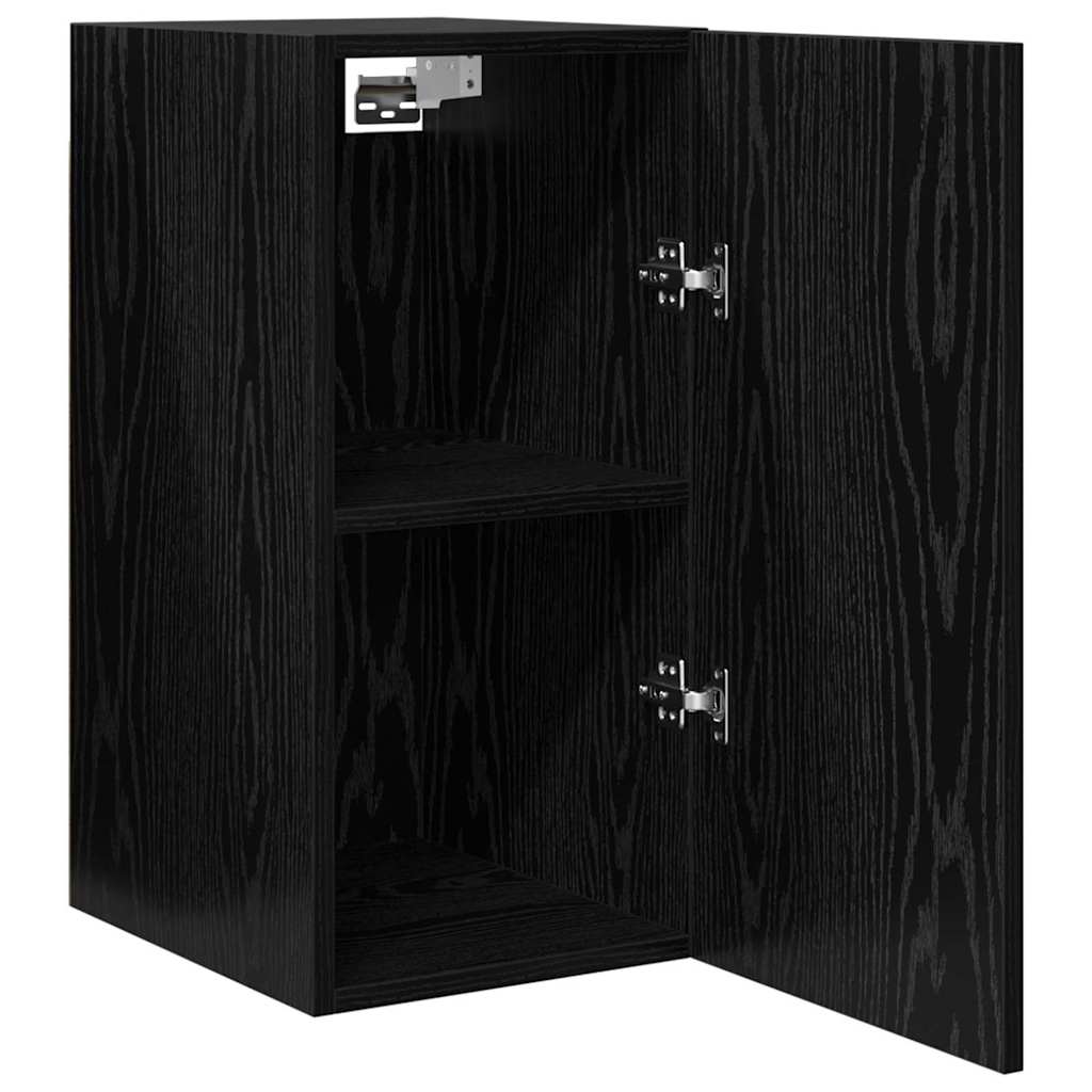 Wand TV Schrank Schwarz Eichen-Optik 30,5 x 30 x 60 cm