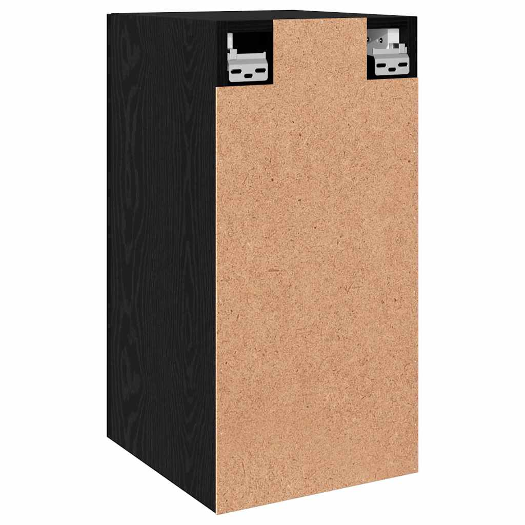 Wand TV Schrank Schwarz Eichen-Optik 30,5 x 30 x 60 cm