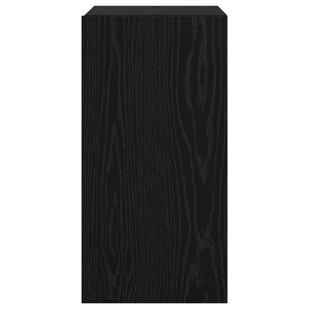 Wand TV Schrank Schwarz Eichen-Optik 30,5 x 30 x 60 cm
