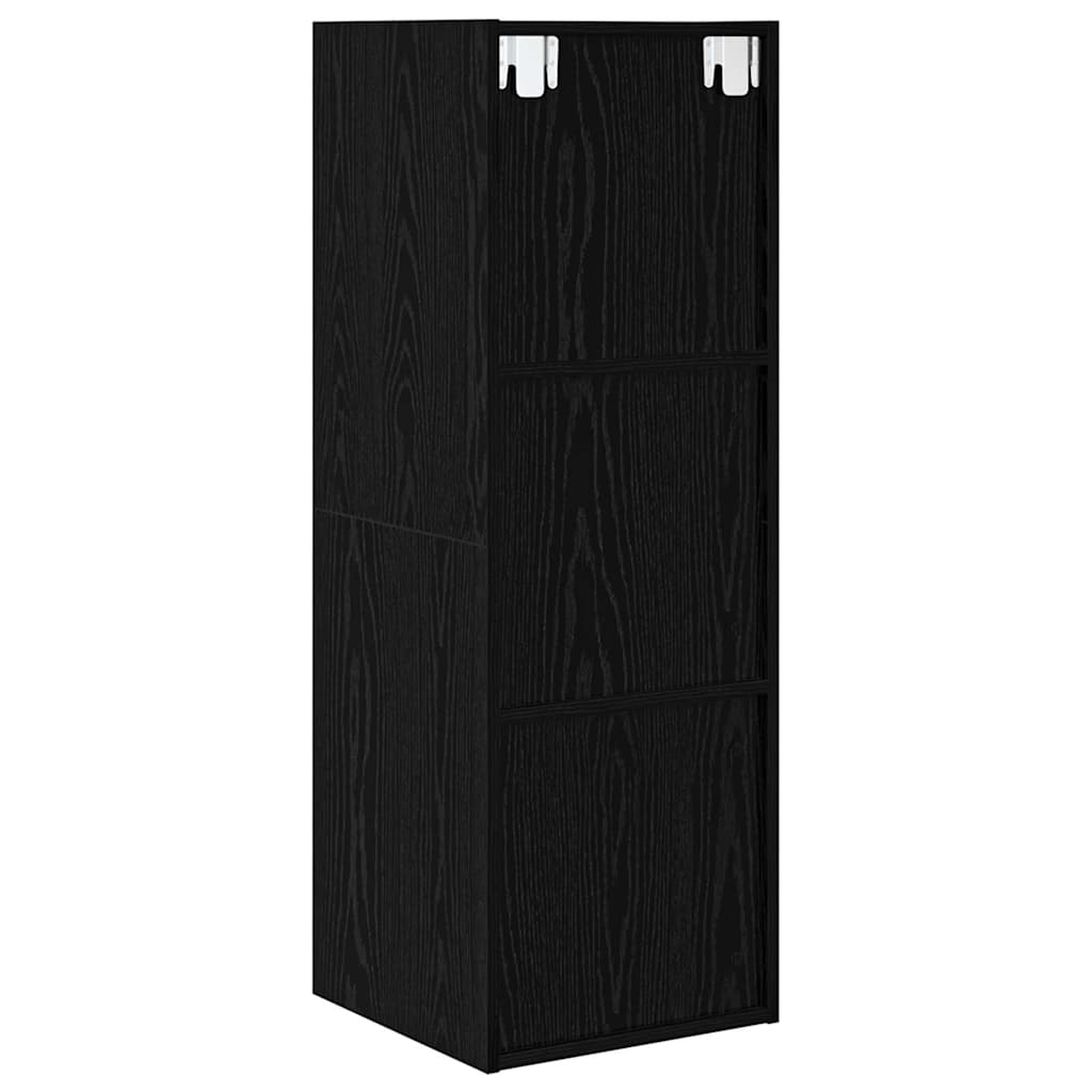 TV-Schrank Schwarz Eichen-Optik 37 x 37 x 107 cm Holzwerkstoff