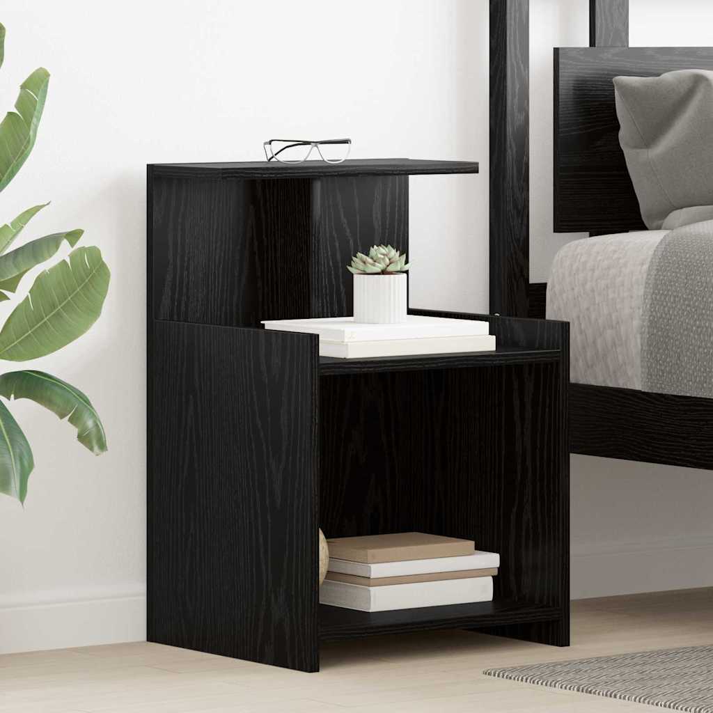 Nachttisch Schwarz Eichen-Optik 40 x 35 x 60 cm Holzwerkstoff