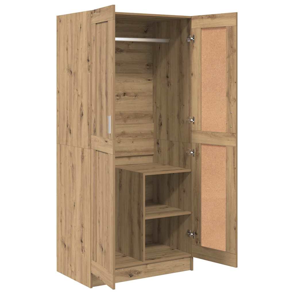 Kleiderschrank artisian oak 82,5 x 51,5 x 180 cm Holzwerkstoff