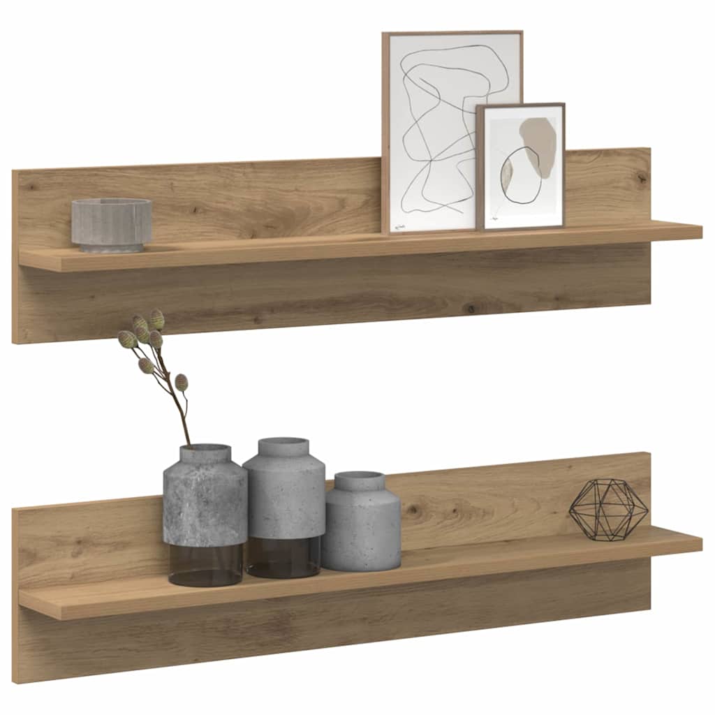 Wandregale 2 pcs Artisan-Eiche 80 x 11.5 x 18 cm Holzwerkstoff