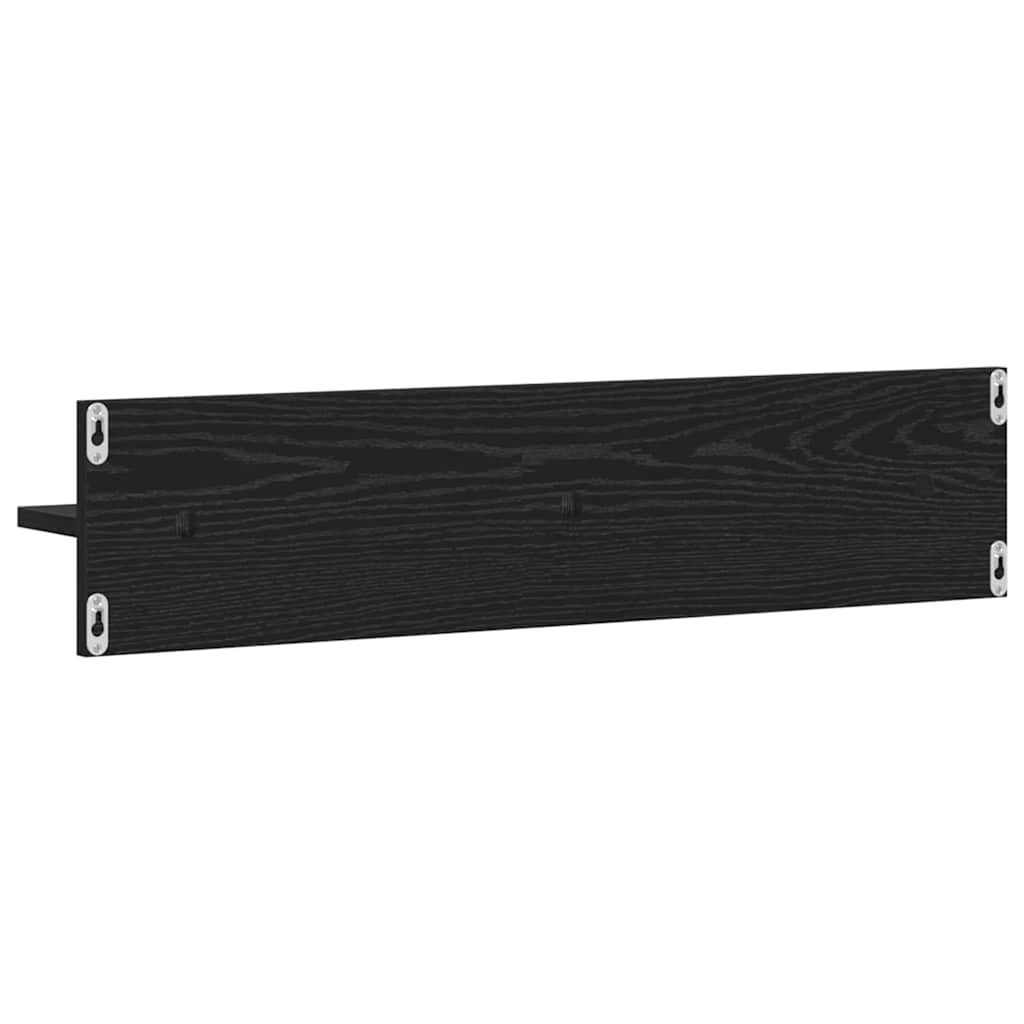 Wandregale 2 pcs Schwarz Eichen-Optik 80 x 11.5 x 18 cm