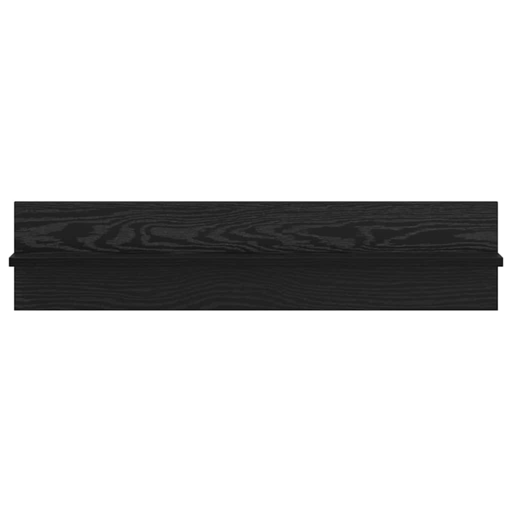 Wandregale 2 pcs Schwarz Eichen-Optik 80 x 11.5 x 18 cm