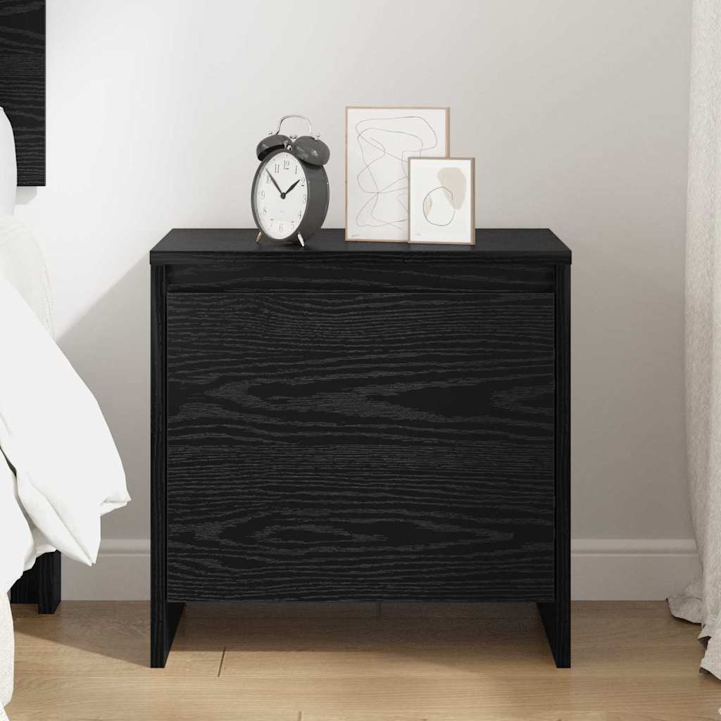 Nachttisch Schwarz Eichen-Optik 45 x 34 x 44.5 cm Holzwerkstoff