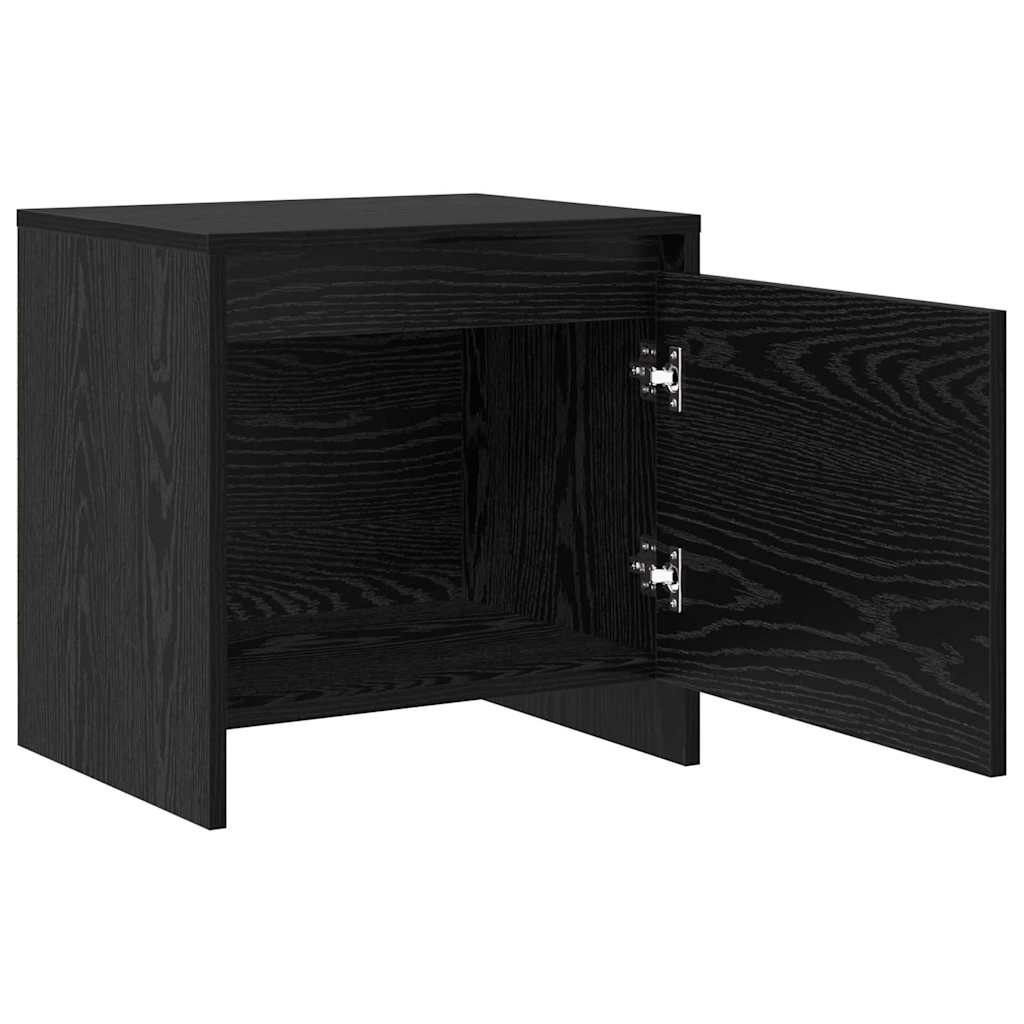 Nachttisch Schwarz Eichen-Optik 45 x 34 x 44.5 cm Holzwerkstoff