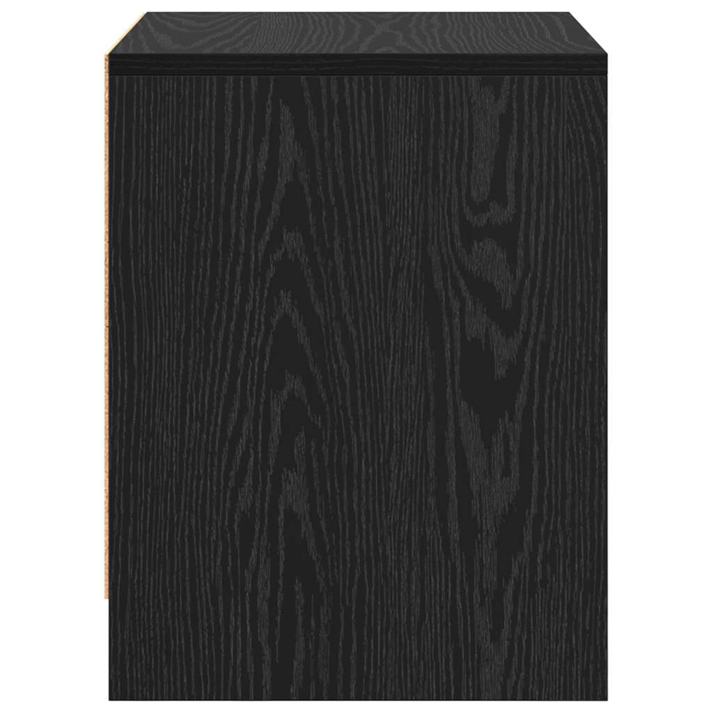 Nachttisch Schwarz Eichen-Optik 45 x 34 x 44.5 cm Holzwerkstoff