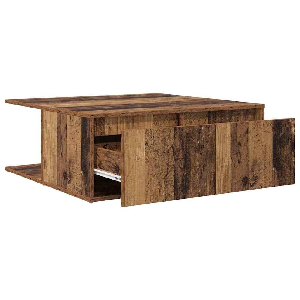 Couchtisch with Drawer Altholz 80 x 80 x 31 cm Holzwerkstoff