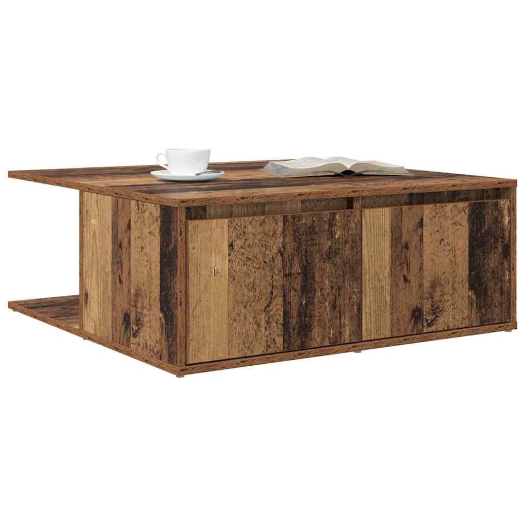 Couchtisch with Drawer Altholz 80 x 80 x 31 cm Holzwerkstoff
