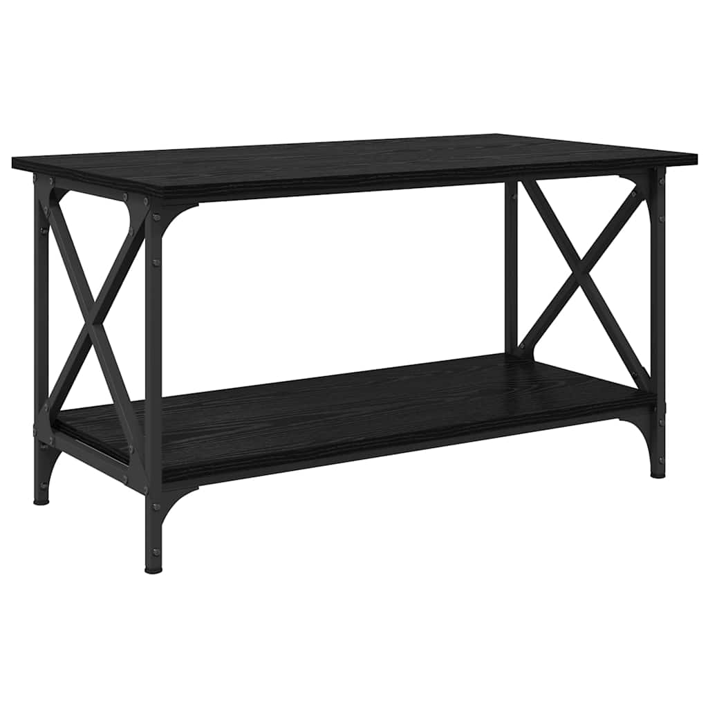 Couchtisch Schwarz Eichen-Optik 80 x 45 x 45.5 cm Holzwerkstoff