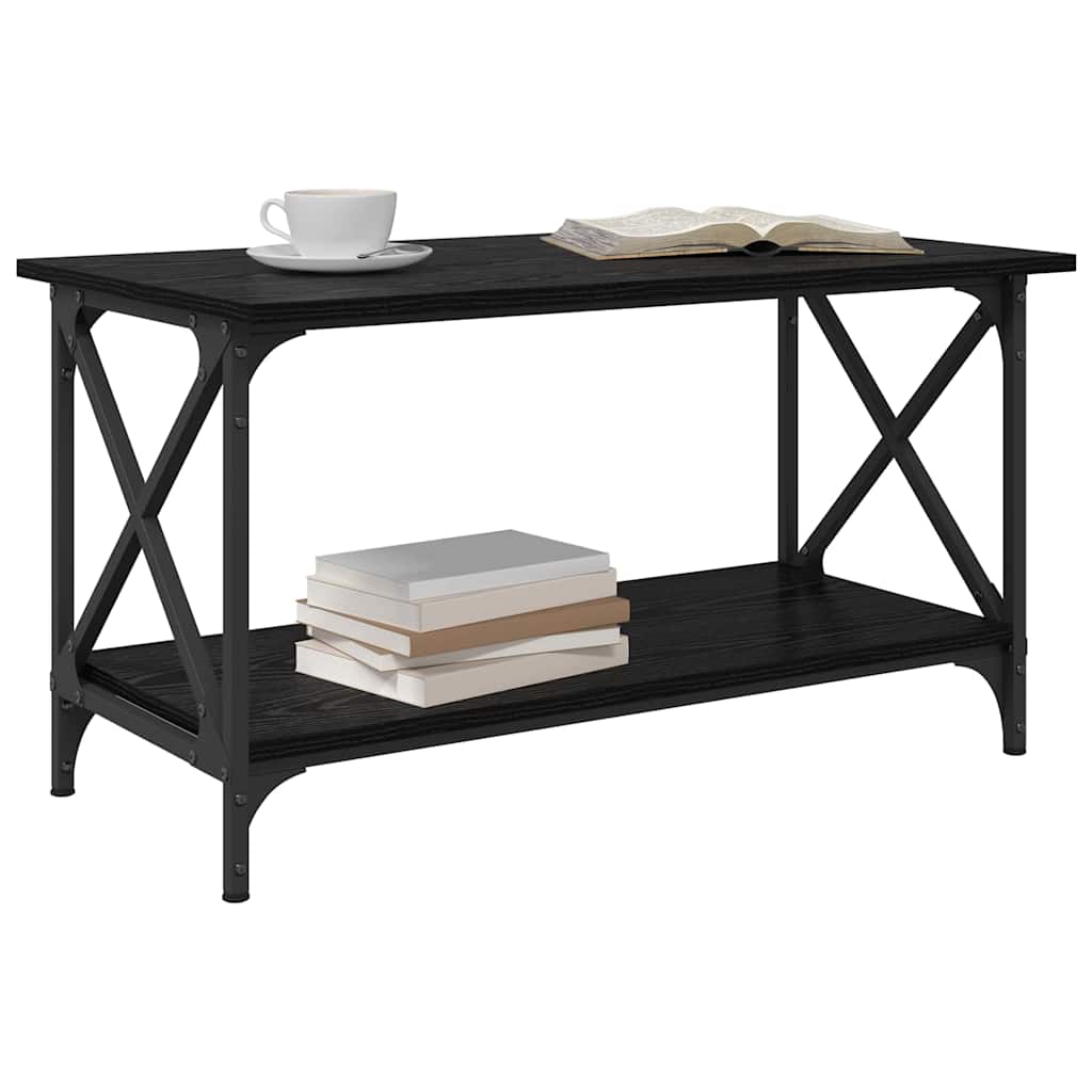 Couchtisch Schwarz Eichen-Optik 80 x 45 x 45.5 cm Holzwerkstoff