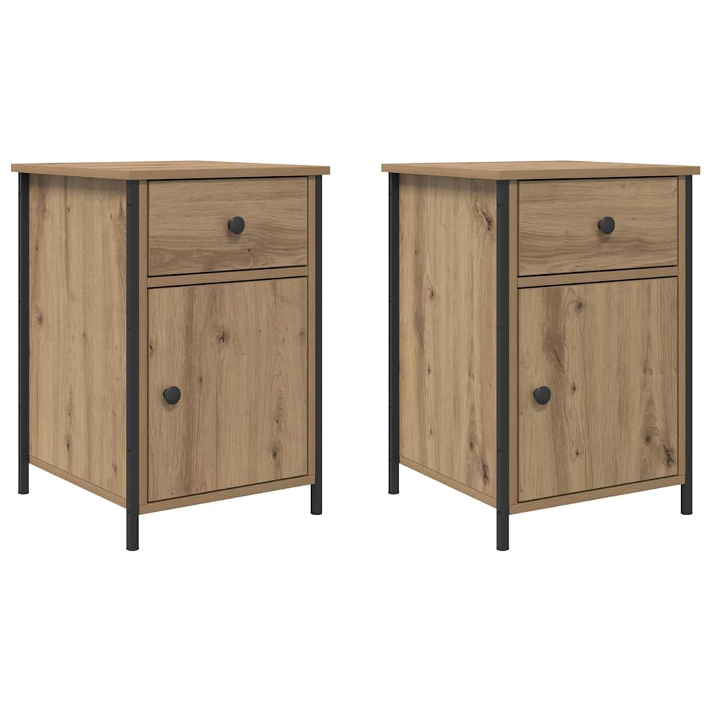 Nachttisch 2 pcs Eiche handwerklich 40 x 42 x 60 cm