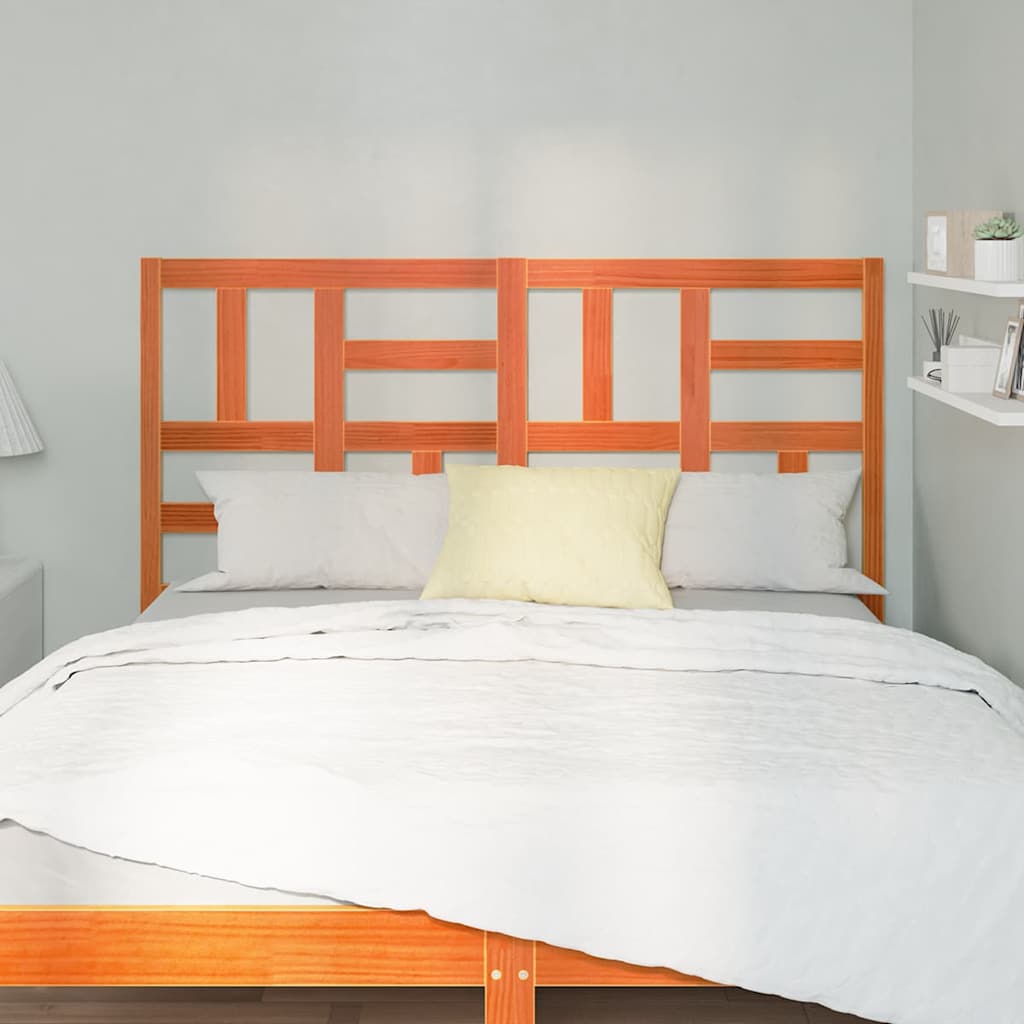 Bett Kopfteil Wachsbraun 145.5 x 4 x 104 cm Massivholz Kiefer