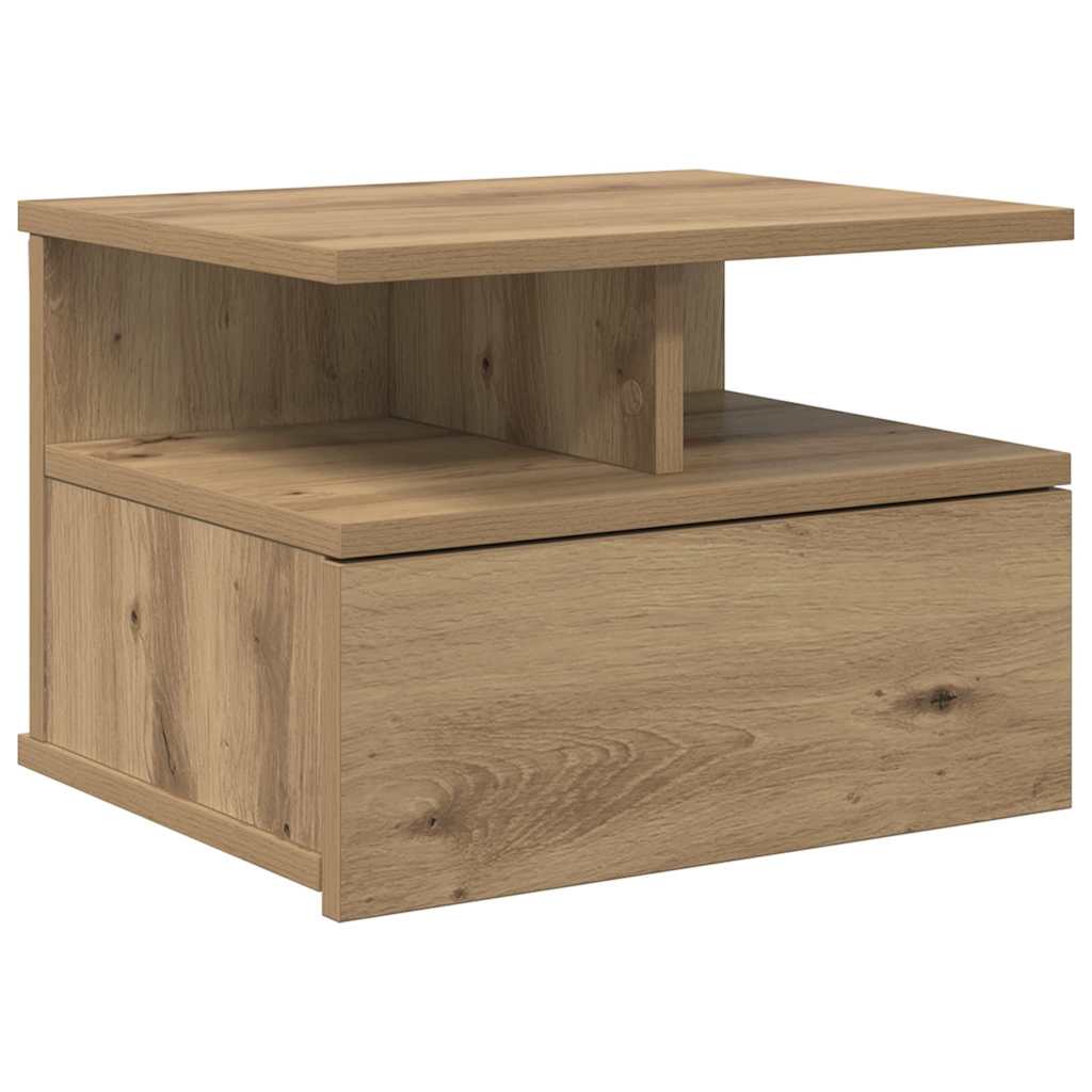 Schwebender Nachttisch Eiche handwerklich 40 x 31 x 27 cm