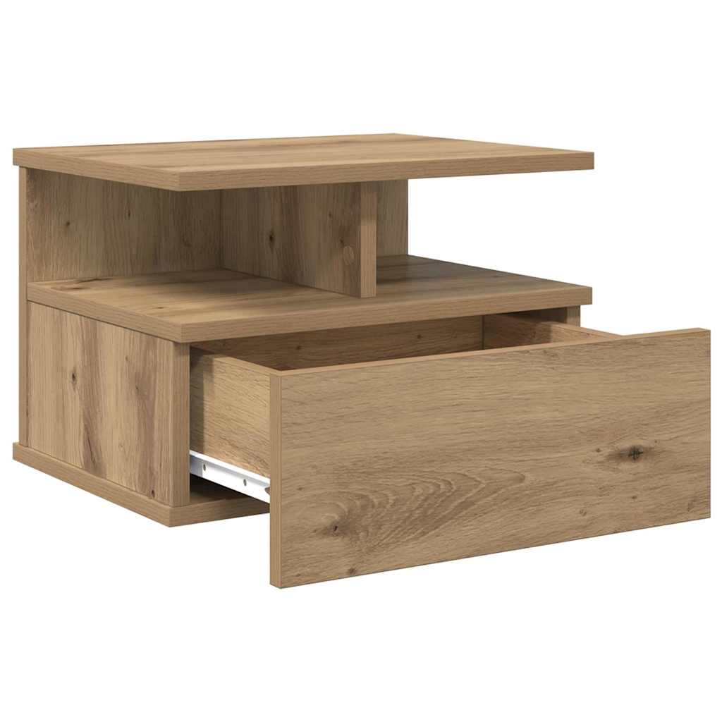 Schwebender Nachttisch Eiche handwerklich 40 x 31 x 27 cm