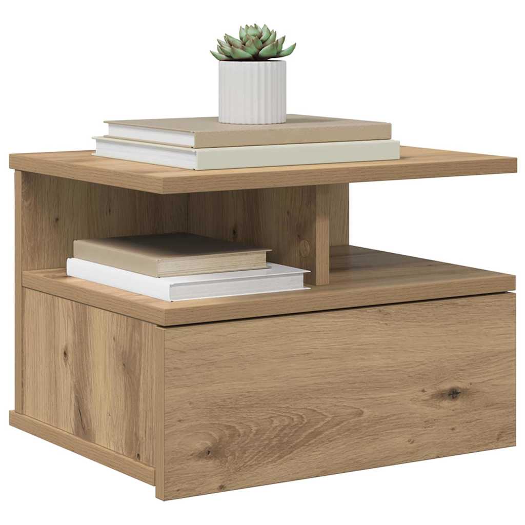 Schwebender Nachttisch Eiche handwerklich 40 x 31 x 27 cm