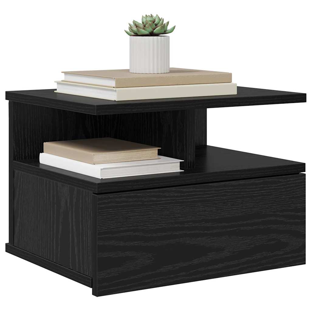 Schwebender Nachttisch 2 pcs Schwarze Eiche 40 x 31 x 27 cm