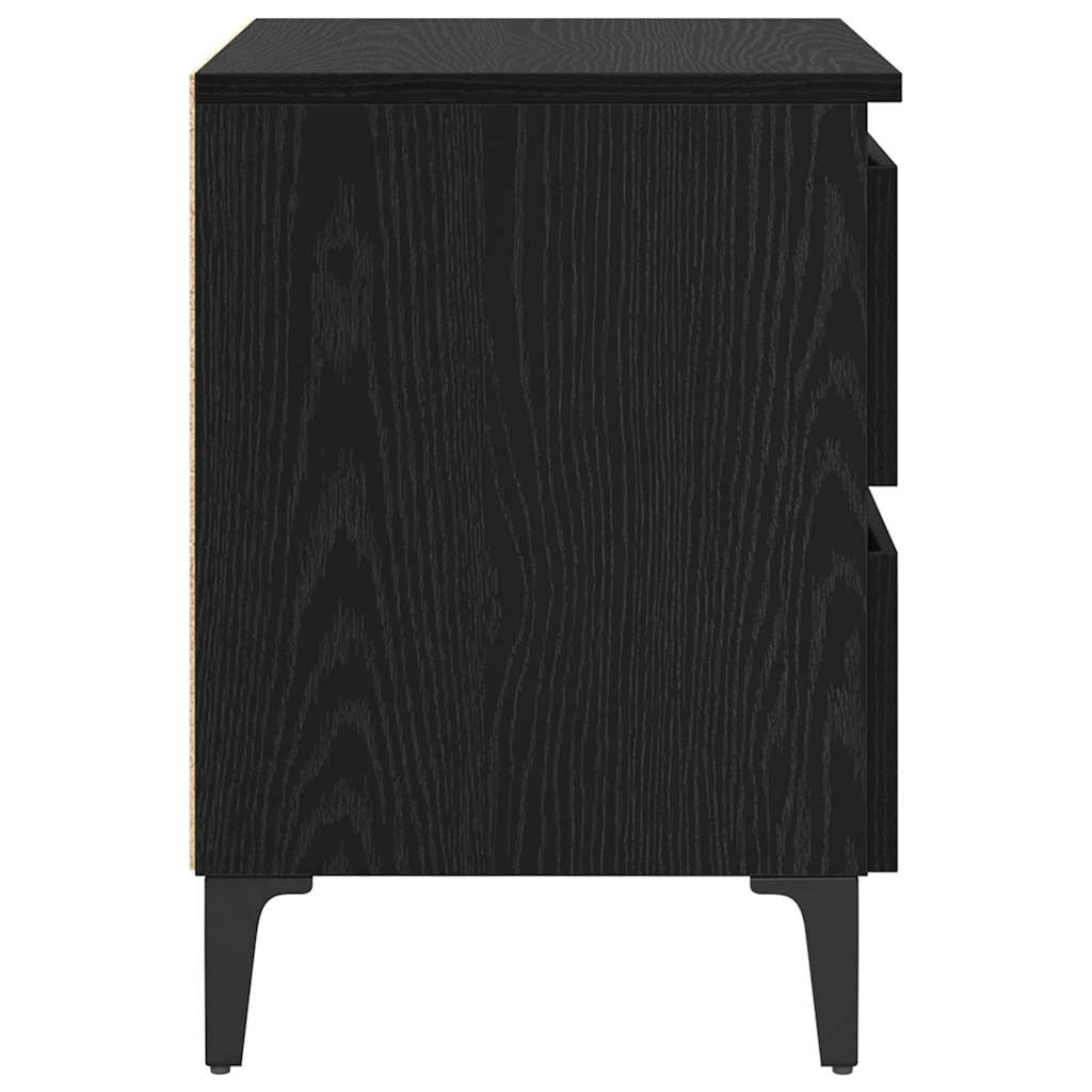 Nachttisch Schwarz Eichen-Optik 40 x 35 x 50 cm Holzwerkstoff