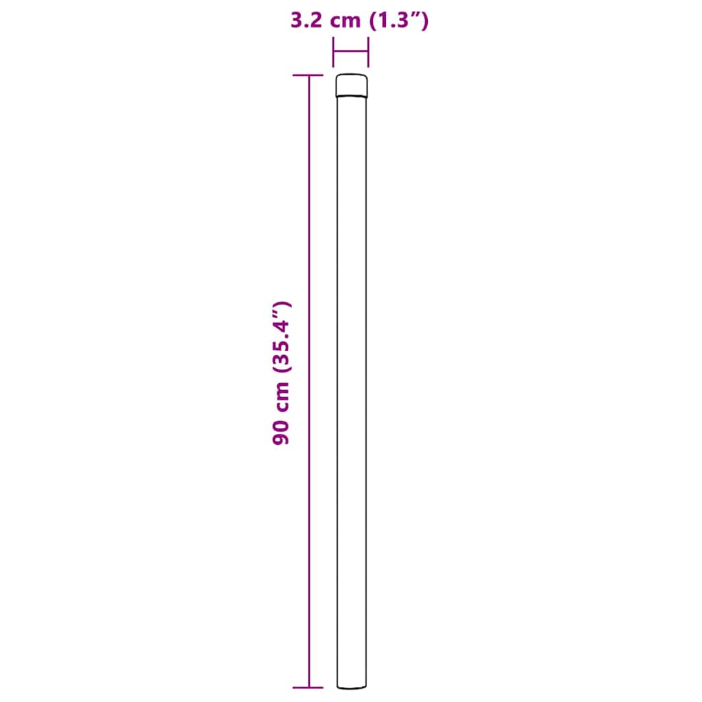 Zaunpfosten 2 Stk. Silber 90 cm Pulverbeschichteter Stahl