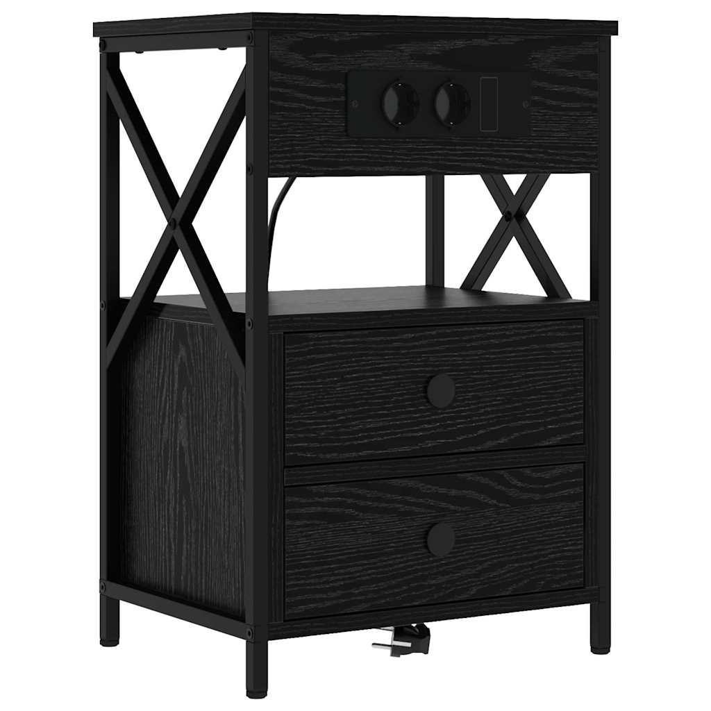 Nachttisch Schwarze Eiche 40 x 31 x 60 cm Holzwerkstoff