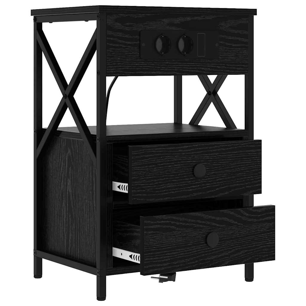 Nachttisch Schwarze Eiche 40 x 31 x 60 cm Holzwerkstoff