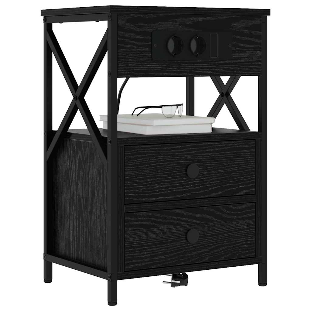 Nachttisch Schwarze Eiche 40 x 31 x 60 cm Holzwerkstoff