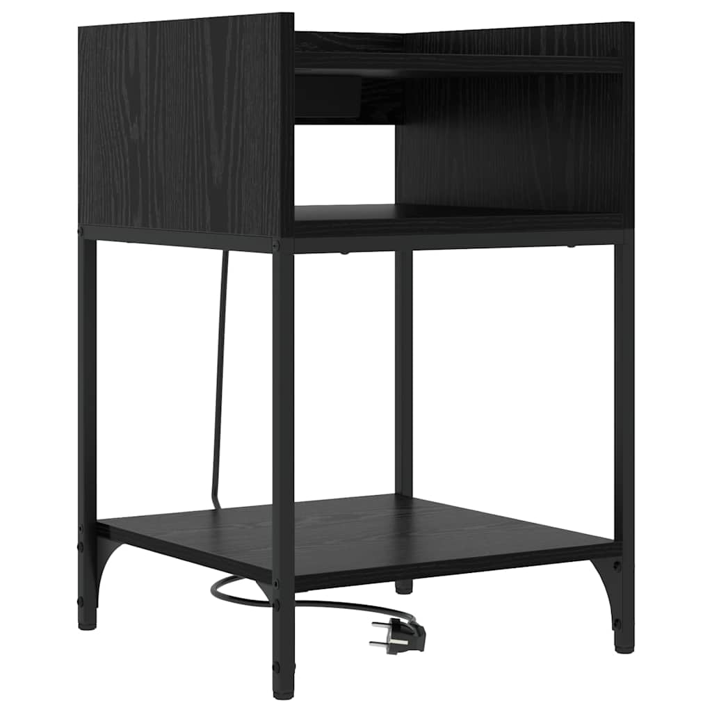 Nachttisch Schwarz Eichen-Optik 40 x 40 x 61 cm Holzwerkstoff