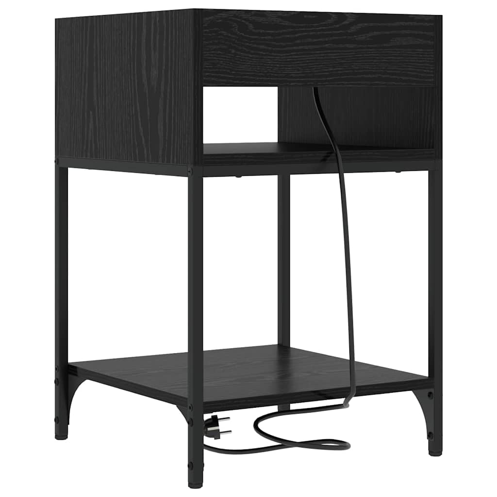Nachttisch Schwarz Eichen-Optik 40 x 40 x 61 cm Holzwerkstoff
