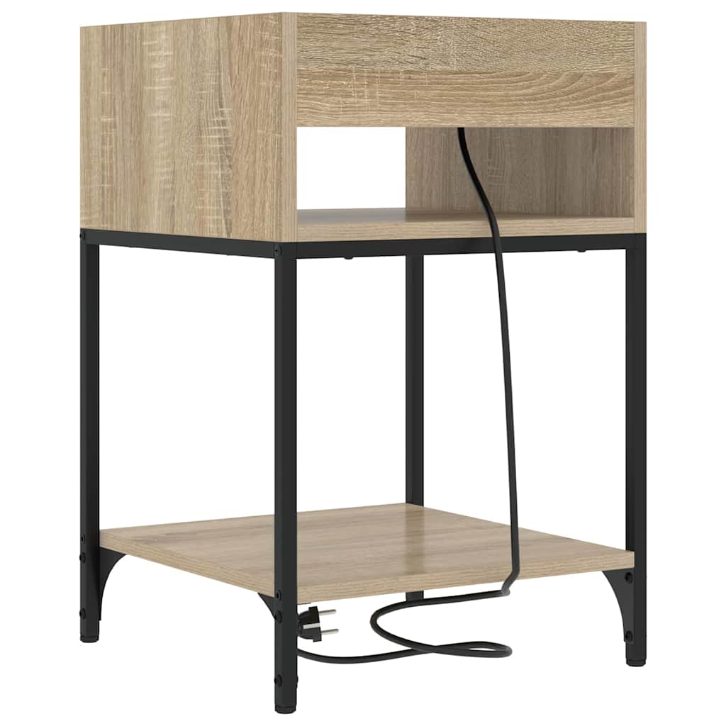 Nachttisch mit Regal Sonoma-Eiche 40 x 40 x 61 cm Holzwerkstoff