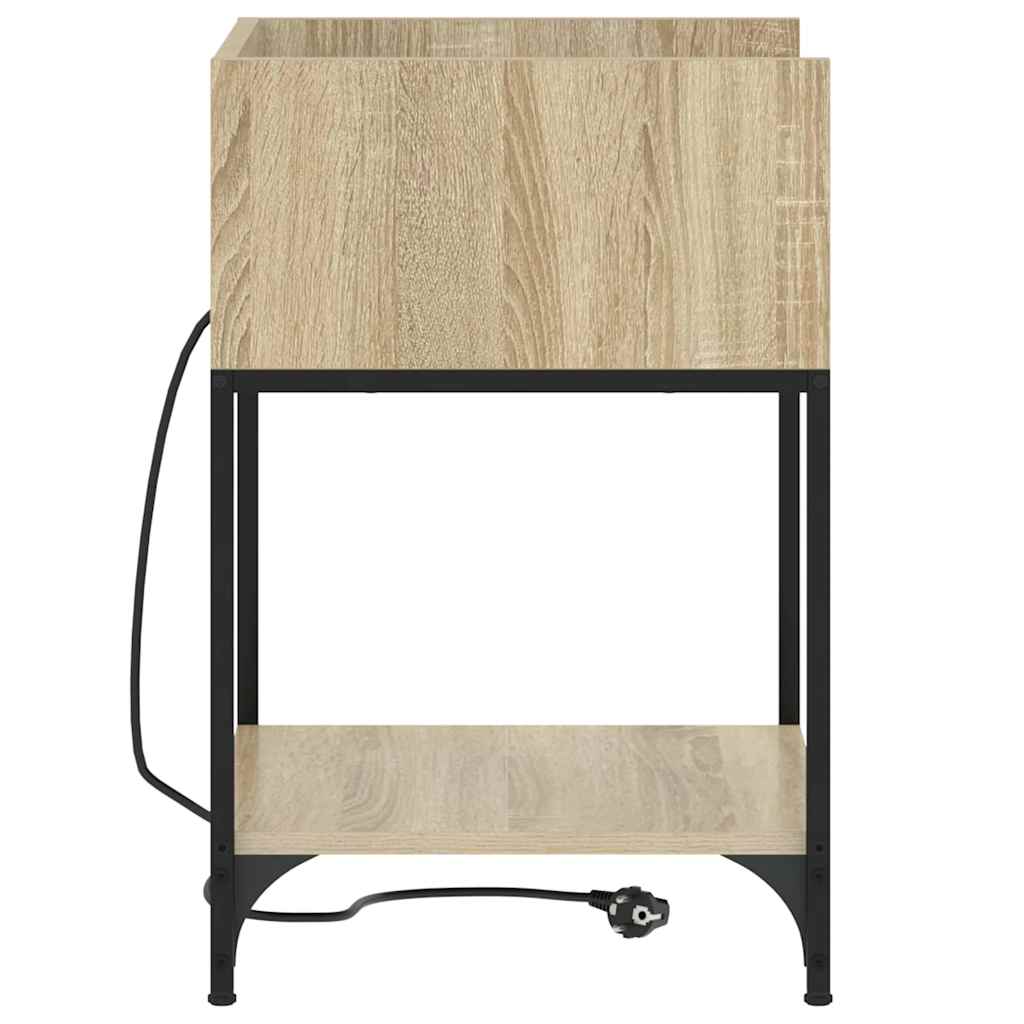 Nachttisch mit Regal Sonoma-Eiche 40 x 40 x 61 cm Holzwerkstoff