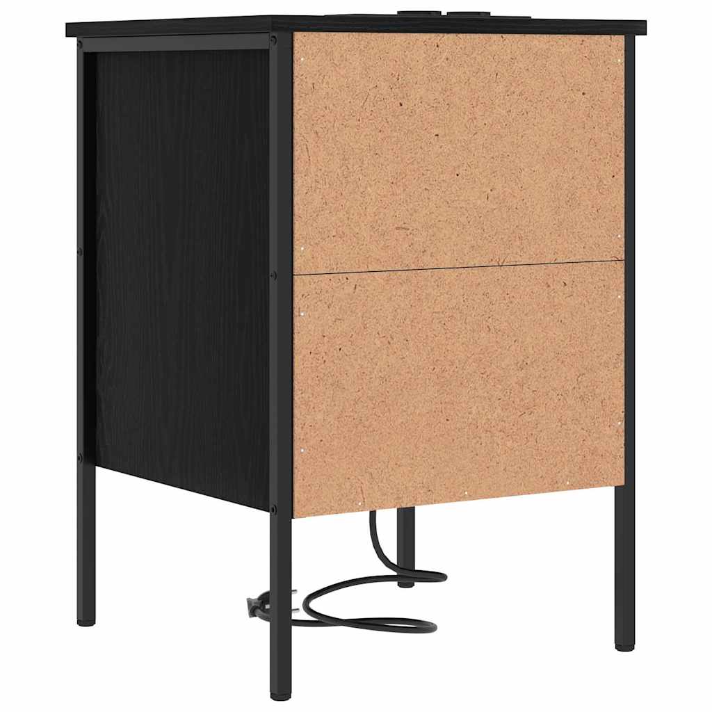 Nachttisch Schwarz Eichen-Optik 42 x 41 x 61 cm Holzwerkstoff
