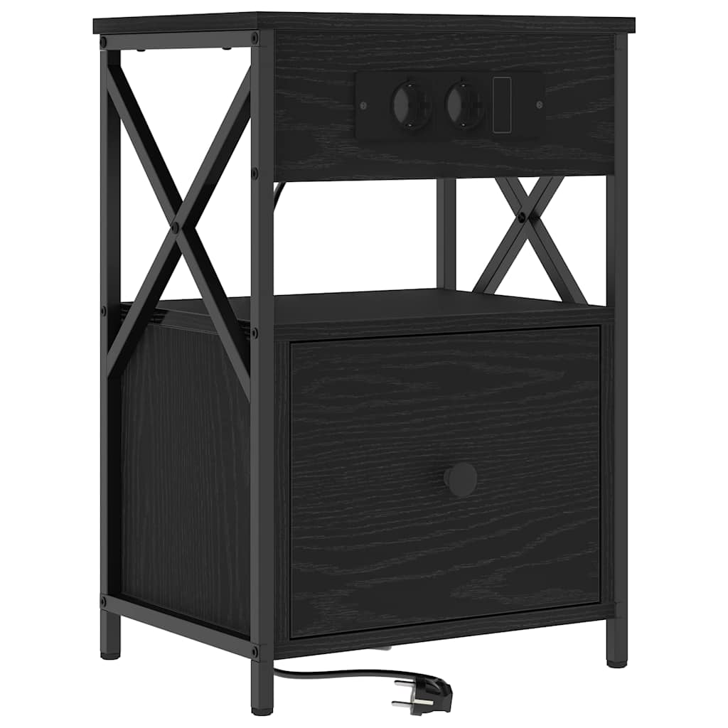 Nachttisch Schwarze Eiche 40 x 31 x 60 cm Holzwerkstoff