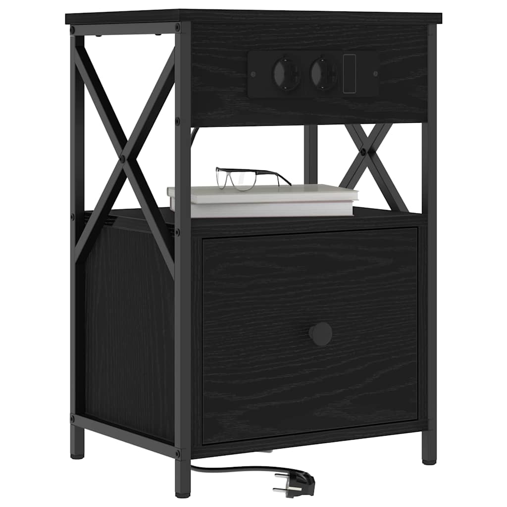Nachttisch Schwarze Eiche 40 x 31 x 60 cm Holzwerkstoff